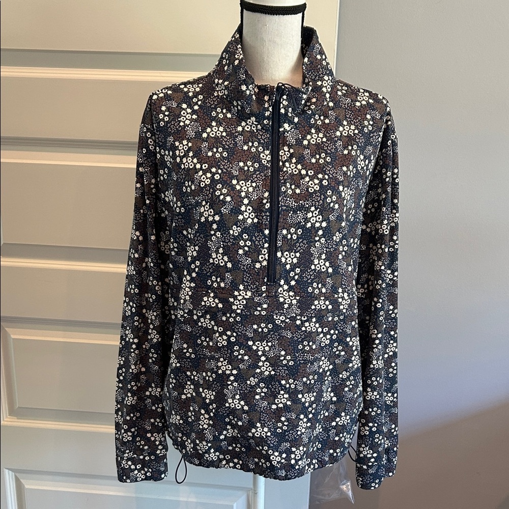 Floral Quarter-Zip Women's Top